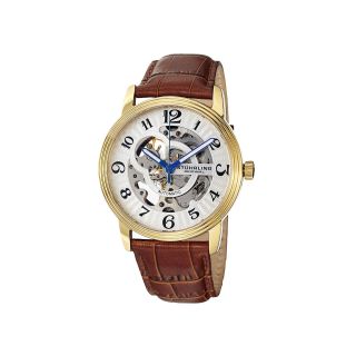 STUHRLING Mens Gold Tone Stainless Steel Automatic Watch