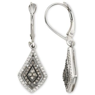 1/3 CT. T.W. White & Champagne Diamond Drop Earrings, Womens