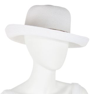 Scala Paper Braid Kettle Hat, White, Womens