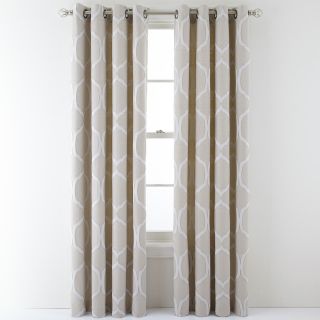 MARTHA STEWART MarthaWindow Turning Point Grommet Top Curtain Panel, Plaza Taupe