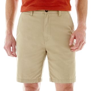 St. Johns Bay Flat Front Shorts, British Khaki, Mens