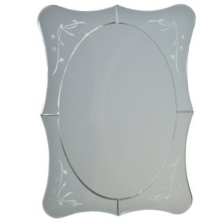 Venetian Seagrass Deco Mirror, Silver