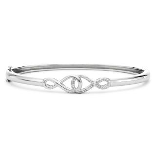 Infinite Promise 1/10 CT. T.W. Diamond Sterling Silver Infinity Bangle Bracelet,