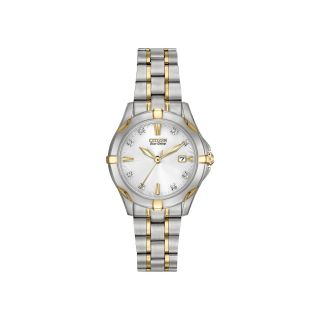 Citizen Eco Drive Womens Stainless Steel Diamond Accent Watch EW1934 59A