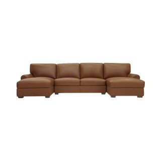 Leather Possibilities 3 pc. Chaise Sectional, Sahara
