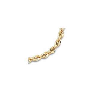 10K Yellow Gold 22 4mm Glitter Rope Chain