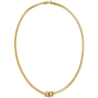 14K Gold Over Sterling Silver Rondelle Necklace, Womens