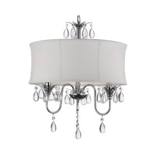 Gallery 3 Light Chrome and Crystal Chandelier   Large Shade