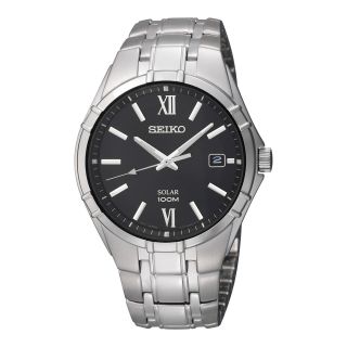 Seiko Solar Mens Silver Tone Stainless Steel Watch
