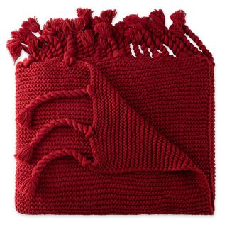 JCP Home Collection  Home Chunky Knit Acrylic Throw, Red