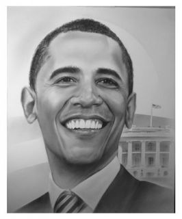 President Obama Charcoal Print
