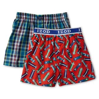 Izod 2 pk. Woven Boxers   Boys 8 20, Brmuda/spc, Boys