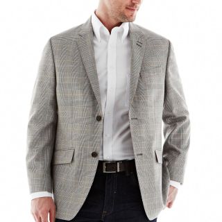 Haggar Plaid Sport Coat, Grey, Mens