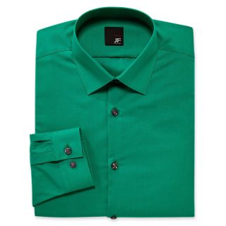 JF J.Ferrar JF J. Ferrar Solid Dress Shirt   Slim Fit, Green, Mens