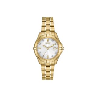 Citizen Eco Drive Womens Gold Tone Diamond Accent Watch EW1932 54A