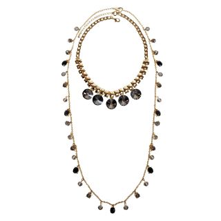 MIXIT Shades of Gray Statement Necklace, Black
