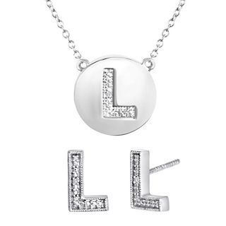 ONLINE ONLY   Diamond Addiction Diamond Accent Initial L Set, Womens