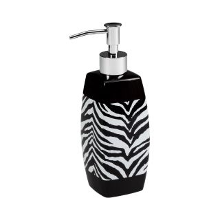 Creative Bath Zebra Soap Dispenser, Black/White