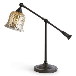ROYAL VELVET Hammered Glass Shade Task Table Lamp, Bronze