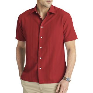 Van Heusen Short Sleeve Solid Rayon Shirt, Red, Mens