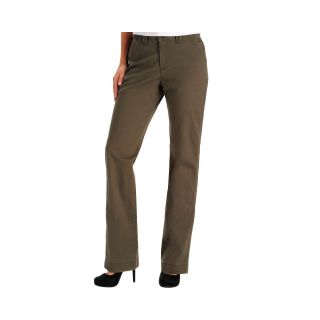 Lee Straight Leg Carden Soft Twill Pants   Petite, Military Olive, Womens