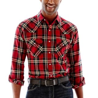 Ely Cattleman Yarn Dyed Flannel Shirt Big and Tall, Red, Mens