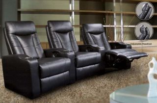 Pavillion Home Theater with Adjustable Headrest in Black