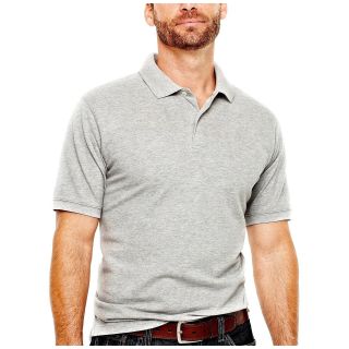 St. Johns Bay Essential Piqué Polo Shirt, Grey, Mens