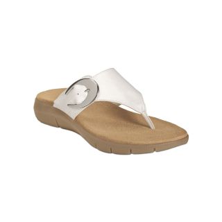 A2 BY AEROSOLES Wipline Comfort Thong Sandals, White, Womens