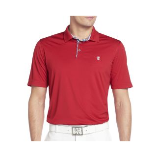 Izod Golf Striped Trim Polo, Red, Mens