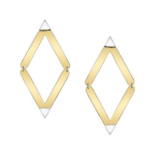 DOWNTOWN BY LANA Two Tone Movable Double V Earrings, Womens