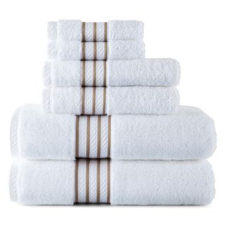 ROYAL VELVET Egyptian Cotton Striped Dobby Bath Towels, Antique Linen Stri