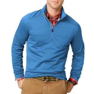 G.H. Bass Quarter Zip Fleece Pullover, Blue, Mens