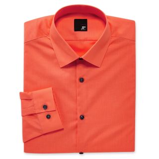 JF J.Ferrar JF J. Ferrar Solid Dress Shirt   Slim Fit, Living Coral, Mens