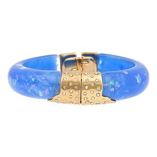 10021  Kara Ross Blue Resin & Crystal Fragment Bracelet, Womens
