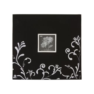 Scroll Embroidery Fabric Postbound Album, Black/White