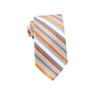 Stafford Lakeview Stripe Tie, Silver, Mens