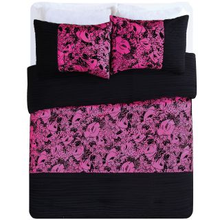 Seventeen Neon Floral Comforter Set, Pink, Girls