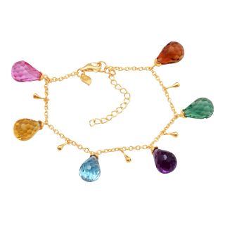 Alexandra Gem Multicolor Briolette Bracelet, Womens