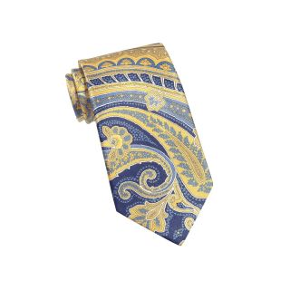 Stafford Cassidy Print Paisley Tie, Yellow, Mens