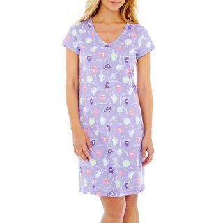 MIXIT Mixit Short Sleeve Cotton Nightshirt, Purple