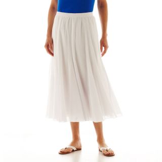 Alfred Dunner Isle of Capri Long Gauze Skirt, White