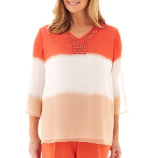 Alfred Dunner Tuscan Sunset Tie Dyed Ombré Tunic Top