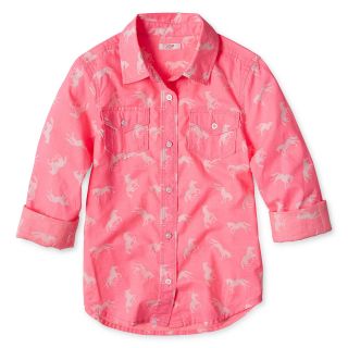 JOE FRESH Joe Fresh Print Shirt   Girls 4 14, Pink, Girls