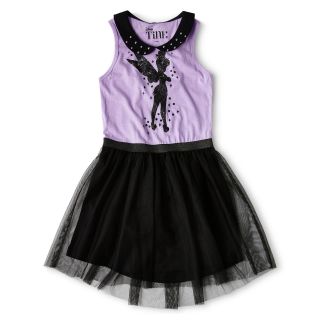 Disney Tinker Bell Sleeveless Dress   Girls 6 16, Lilac/blk, Girls