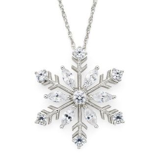 DiamonArt Cubic Zirconia Snowflake Pendant, Womens