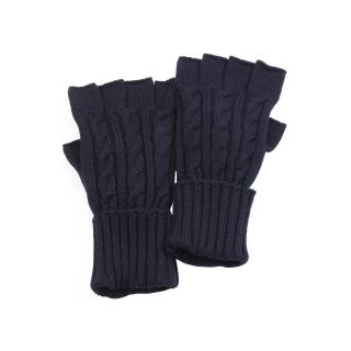 MUK LUKS Fingerless Gloves, Navy, Mens