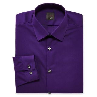 JF J.Ferrar JF J. Ferrar Solid Dress Shirt   Slim Fit, Purple, Mens