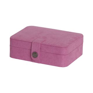 Mele & Co. Giana Pink Plush Fabric Jewelry Box w/ Lift Out Tray