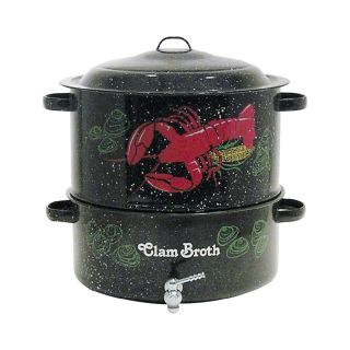 GRANITE WARE 3 pc. 19 qt. Lobster Pot + Decal